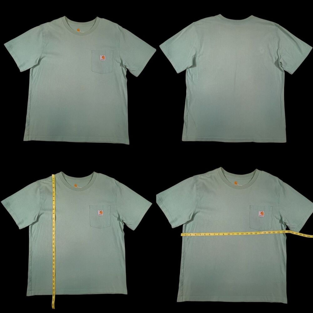Carhartt T-Shirt Mens L Light Green Original Fit Front Pocket Work Normcore Dad
